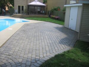 stone work near pool after treatment